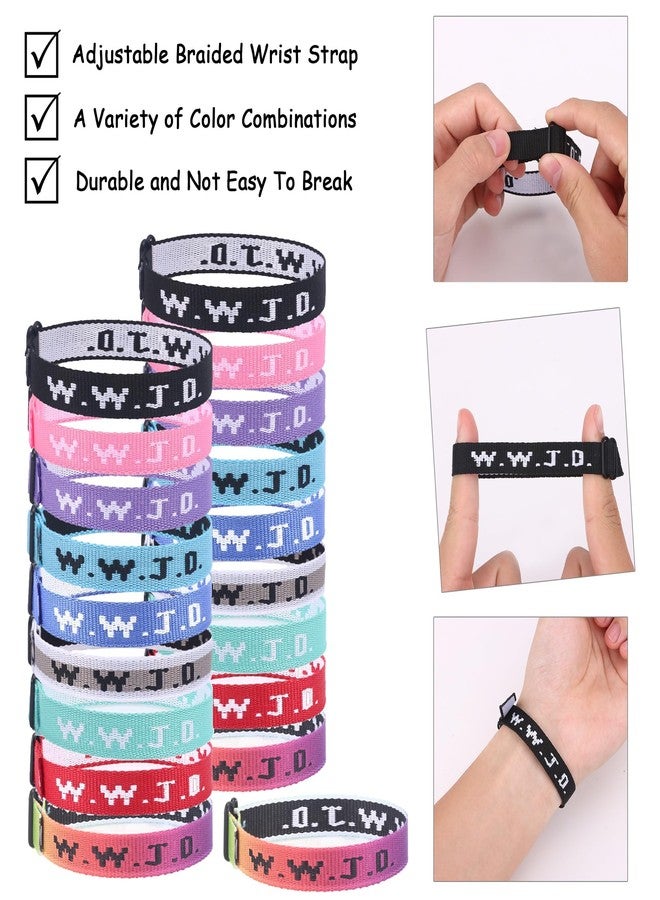 MOZAKA 60PCS WWJD Bracelet Pack, Christian Gifts Adjustable Wristbands, WWJD Jesus Bracelets Bulk - What Would Jesus Do Bracelet for Women Men - Image 4